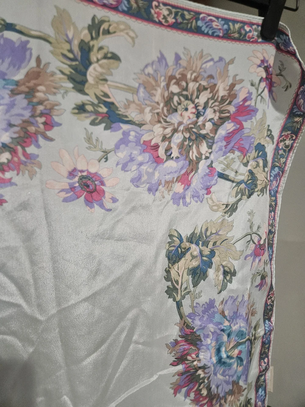 Vintage Liz Claiborne 100% Silk Floral Garden Square Scarf Made in Japan